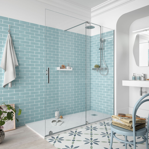 低维护淋浴房 D 形钢化玻璃